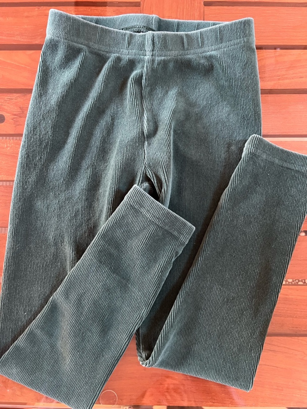 Kids Green Corduroy Leggings